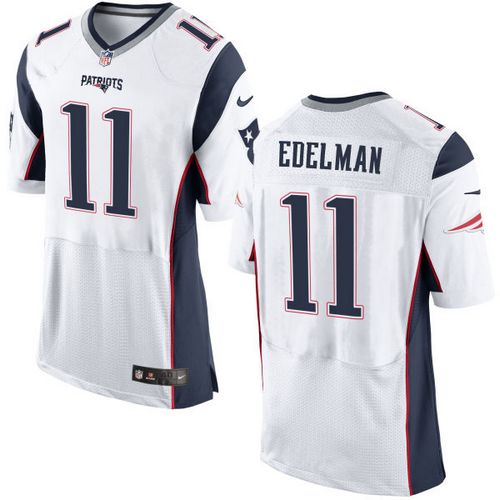 Nike Patriots #11 Julian Edelman White Men's Stitched NFL New Elite Jersey - Click Image to Close